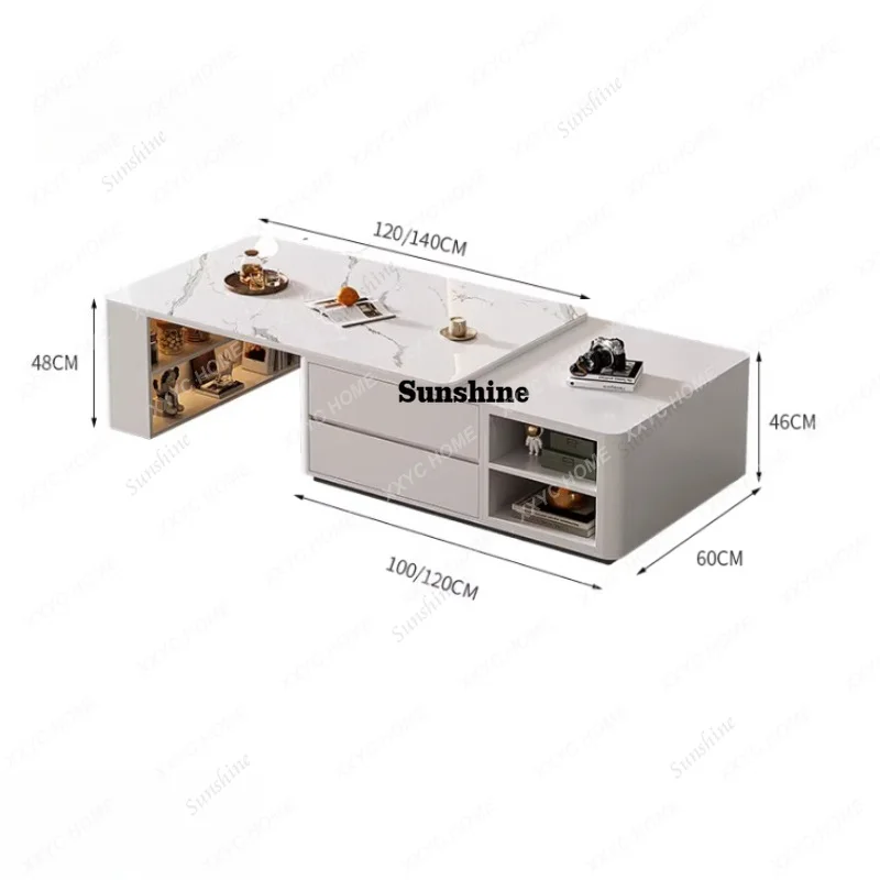 Modern Design Coffee Table Wood Extendable Rectangular Premium Coffee Table Living Room Storage  Furnitures
