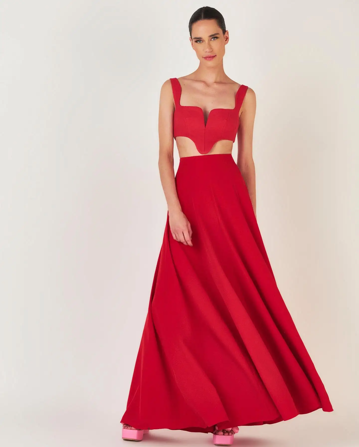 

Customized Sexy Jersey A-Line Spaghetti Straps Evening Dress Fashion Strapless Sleeveless Floor Length Celebrity Gowns