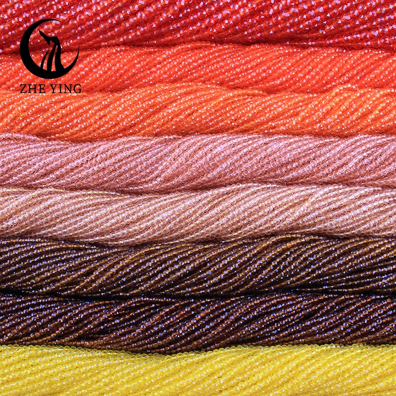 20 Hilos de Cuentas de Vidrio de 2mm y 3mm, Cuentas de Vidrio Facetadas Redondas Hidro, Cuentas Espaciadoras de Cristal Amarillo Rosa, Accesorios para Hacer Pulseras y Joyería DIY