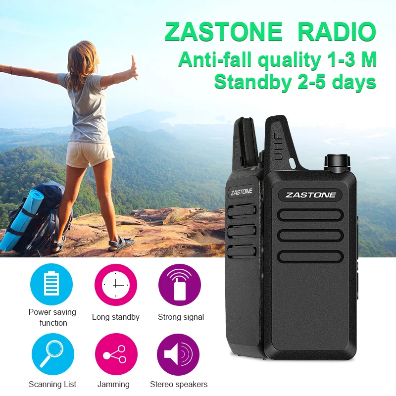 

ZASTONE X6 Mini Walkie Tlkaie UHF двустороннее радио FM тонкая и легкая рация детское радио 400 МГц 2 Вт 2 Вт