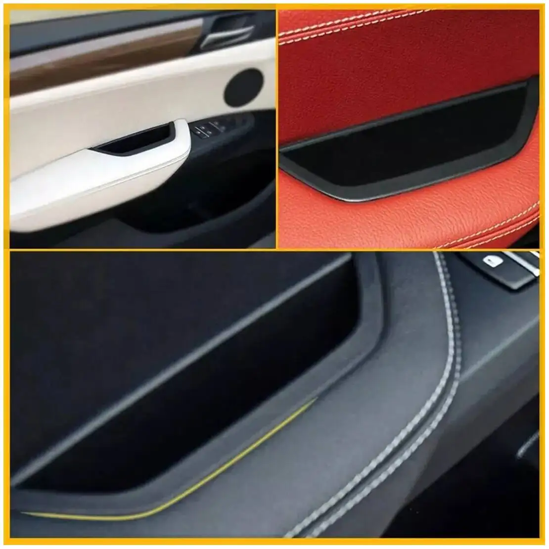 Front Right Car Door Inner Interior Handle Panel Pull Trim Fit for BMW X3 F25 2010-2017 X4 F26 2014-2017 RHD Black Plastic view 5
