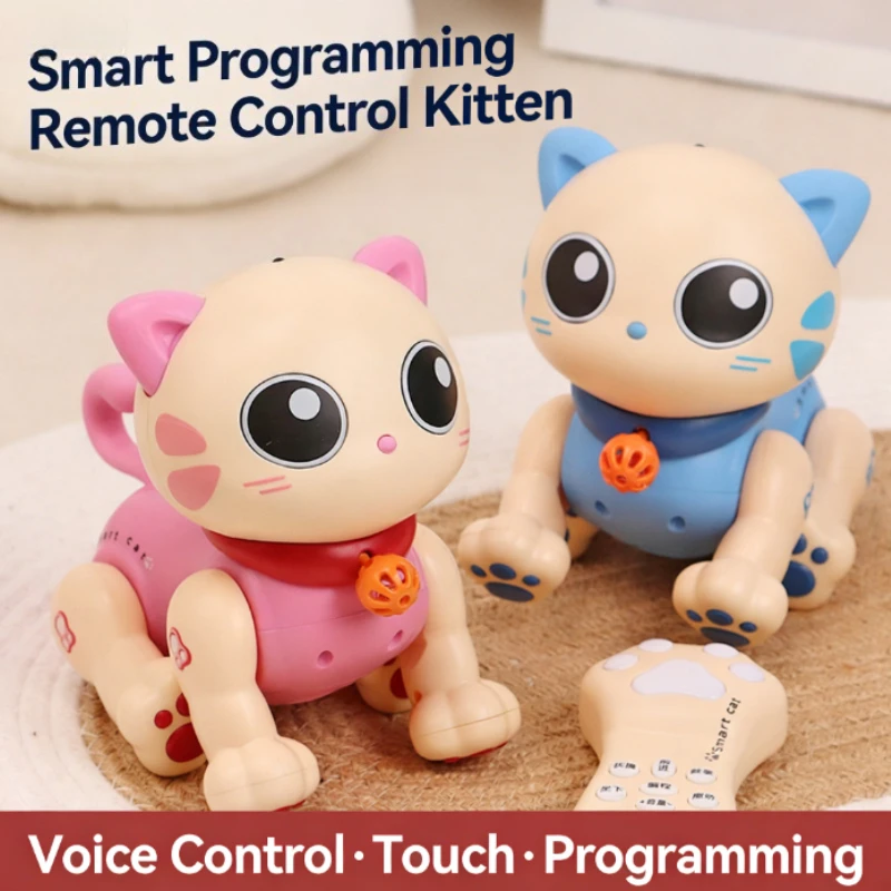 

Интерактивная электрическая игрушка-кошка F01-K31 Smart Cute Pet Kitty для раннего развития детей – программируемая, с дистанционным управлением, для малышей и детей постарше