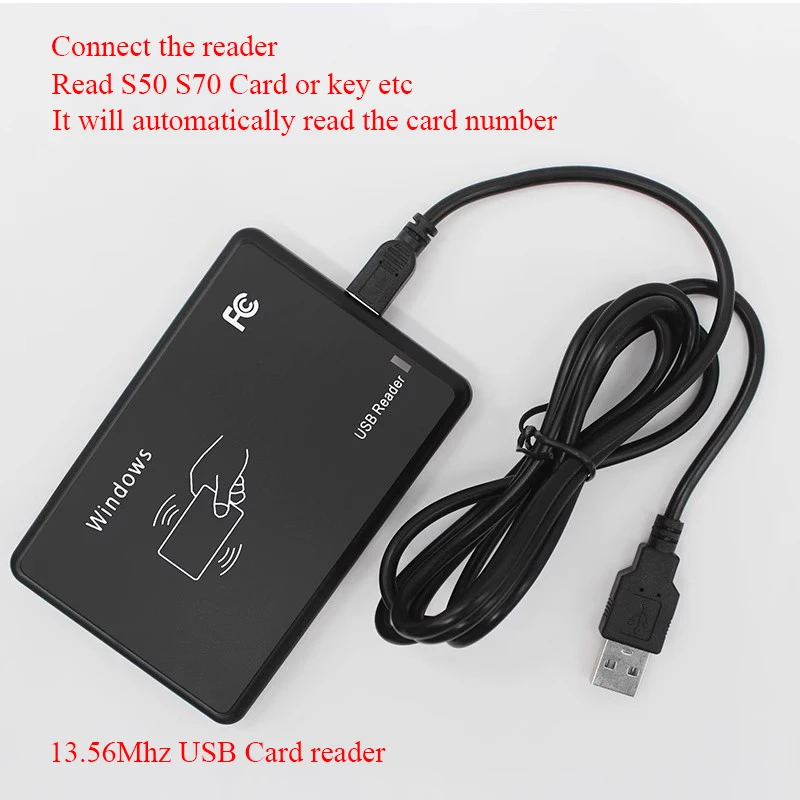 Smart RFID Card Reader 125KHz 13.56MHz ID IC Frequency Access Control USB Card Reader Encrypted Programmer Reader