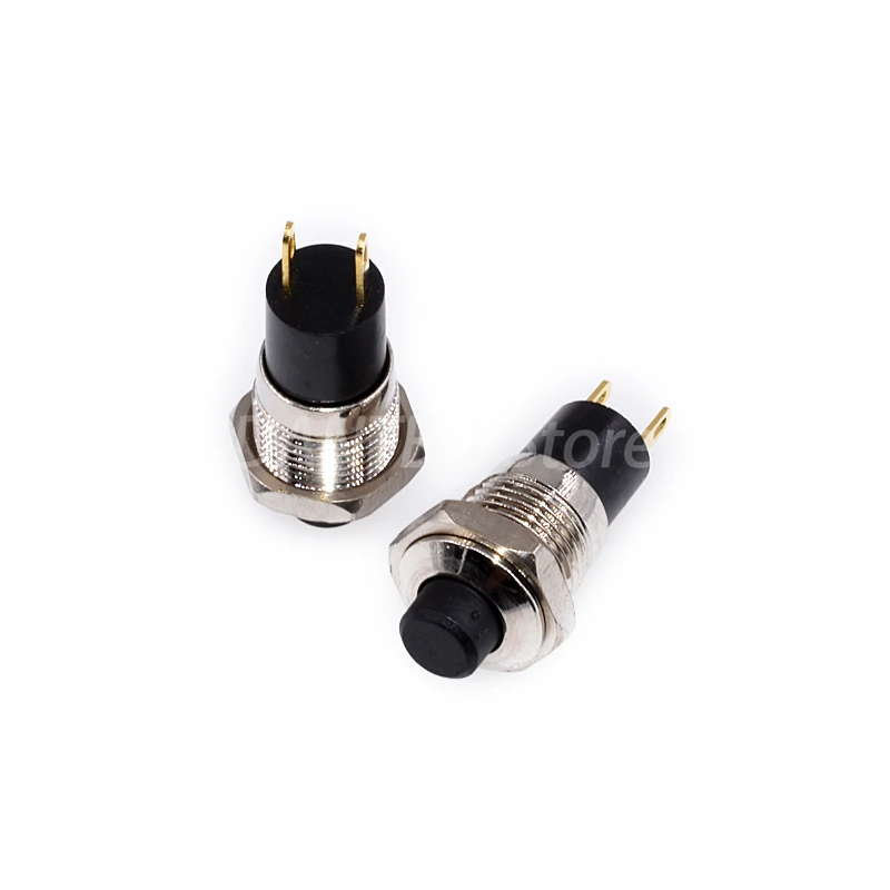 PB05A/PBS-110 metal button self-locking switch opening 7/10MM round small button 2-pin gold pin