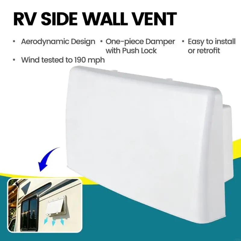 White ABS Motorhome Side Wall Vent Radiator Vent Cover for Repair Service Duty New