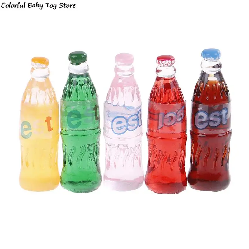 5pcs Mini Soda Cola Model Doll house Miniature Drink Play Food Doll House Kitchen Toys For 1:12 Scale