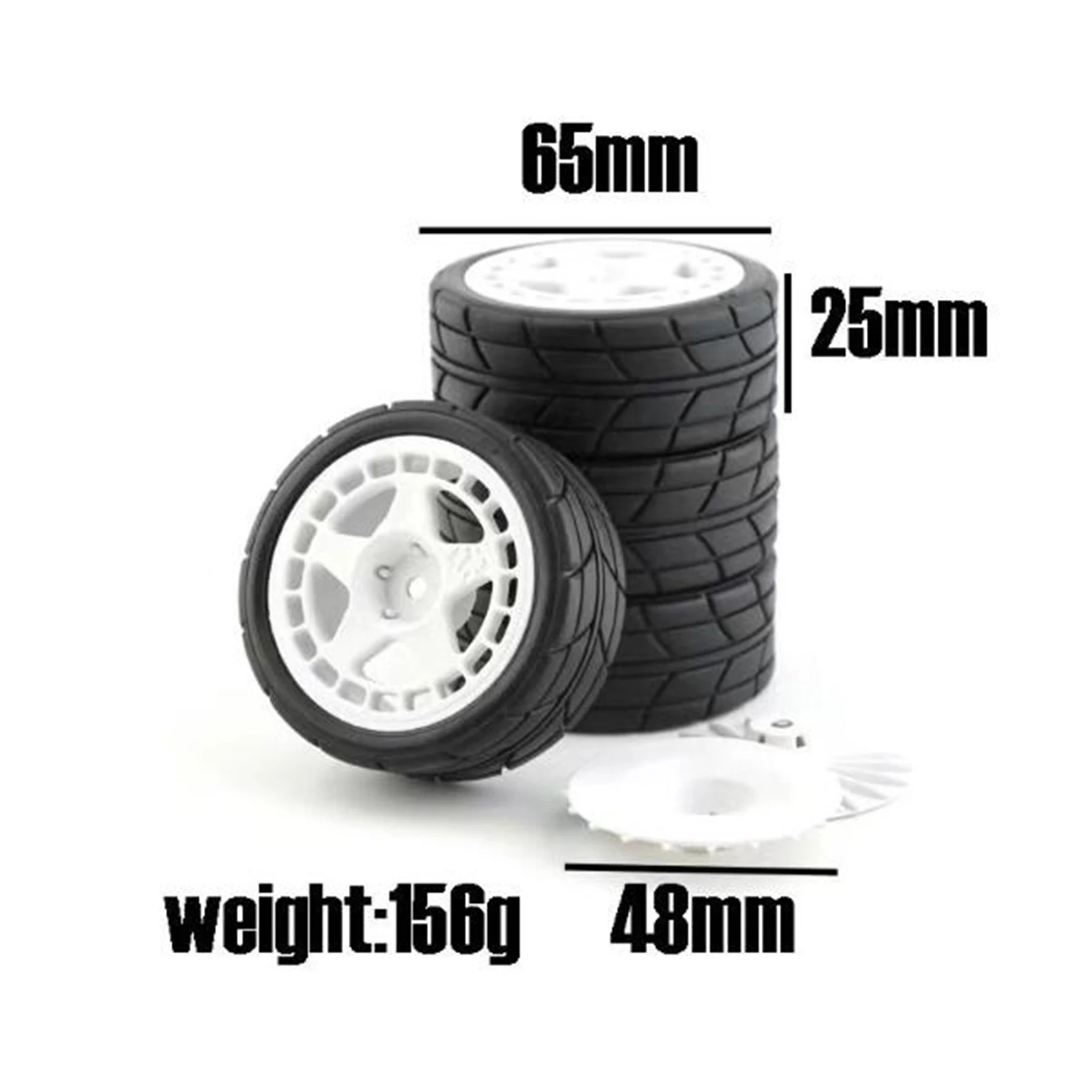 4PCS Rubber Tires Wheel Rim for 1/10 RC Rally Car HPI Tamiya WRC Claw 43 Ken Block Fiesta Fifteen52 XV01 TT02 Rc Car Accessories