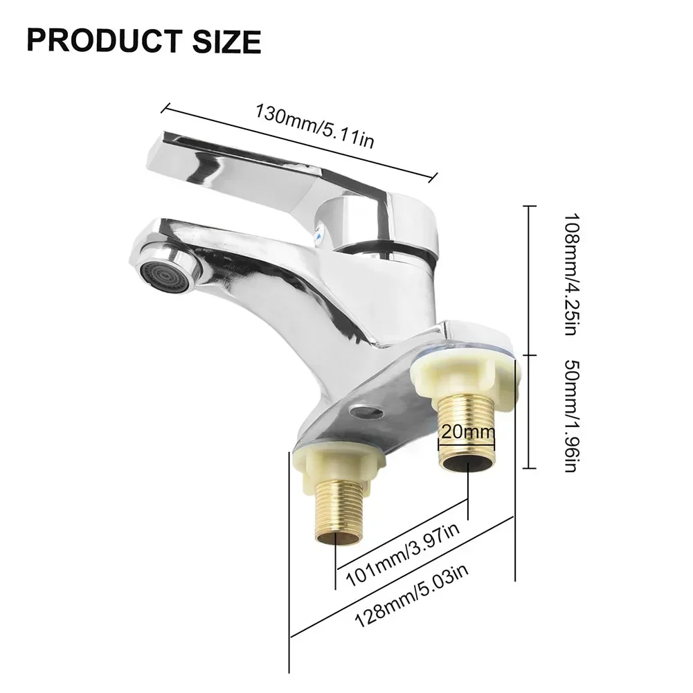 New Bathroom Faucet Countertop Mounted Double-Hole Basin Hot And Cold Basin Tap Bathroom Sink Mixing Valve Switch Kitchen Faucet