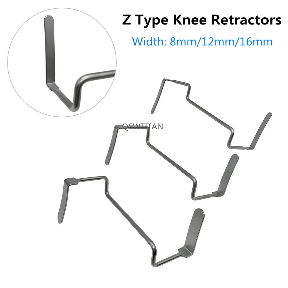 Stainless Steel Z Type Knee Retractors Bone Retractor Tool Knee Joint hook Autoclavable Orthopedic Instrument