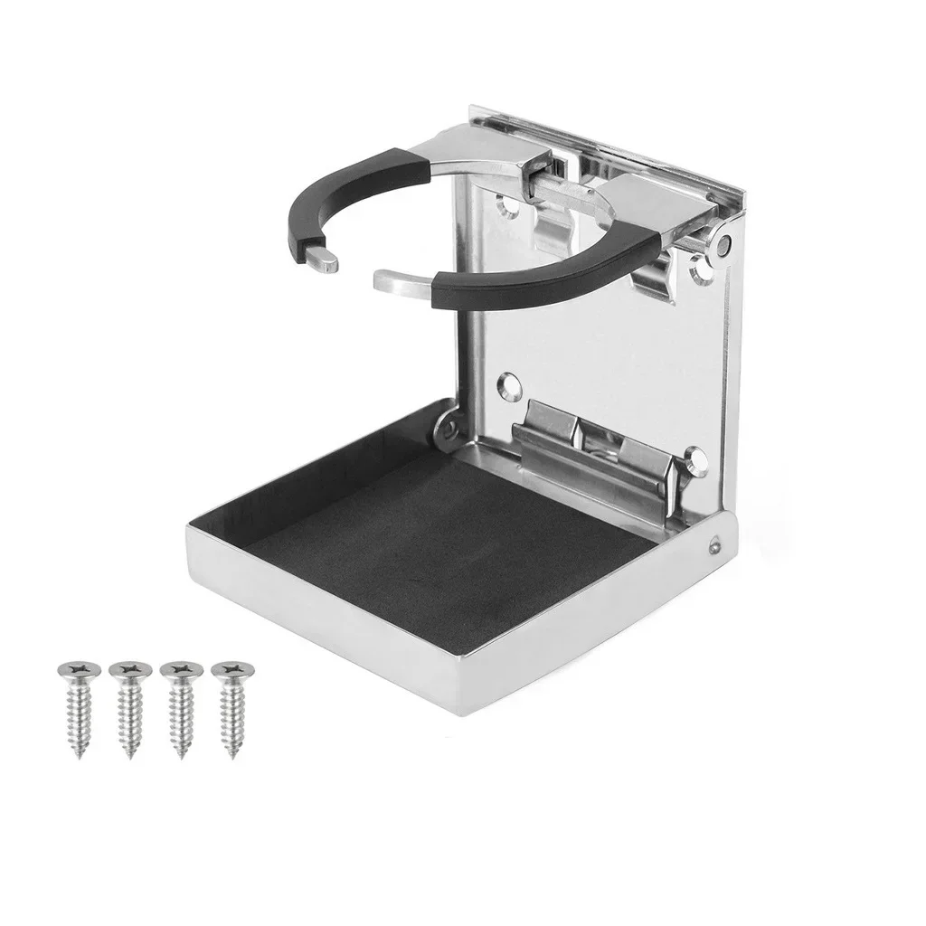 

304 Stainless Steel Folding Cup Holder Adjustable Drinking Cup Holder for Ship Fishing Box for RV