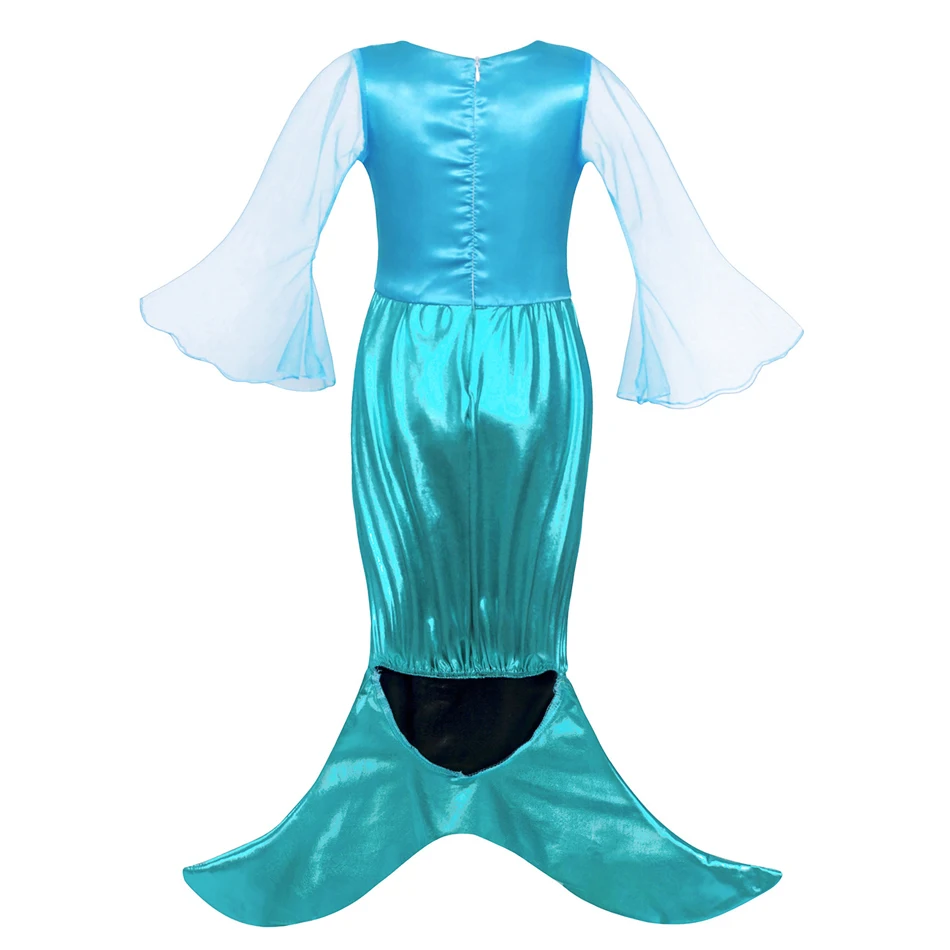 Girl Mermaid Princess Dress Kids Ariel Cosplay Costume Children Carnival Birthday Party Halloween Clothes Dress 2-10T