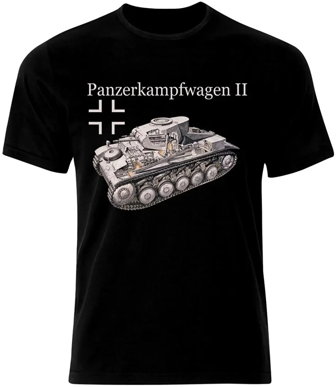 

WWII German Army Panzer II Light Tank T-Shirt 100% Cotton O-Neck Summer Short Sleeve Casual Mens T-shirt Size S-3XL