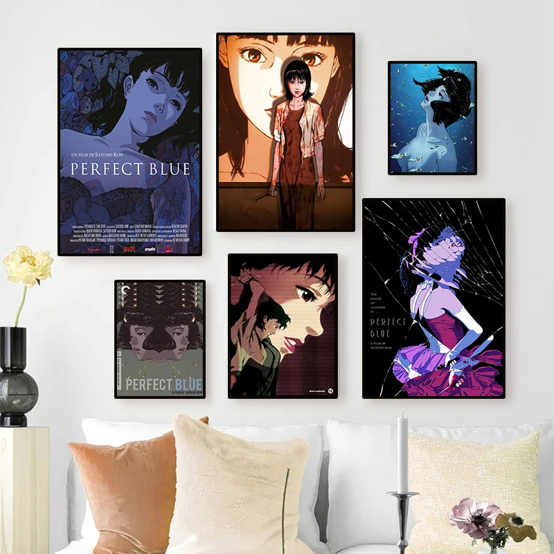 Anime Kon Satoshi Perfect Blue Posters Aesthetic Manga Comic Movie Canvas Painting Wall Art Prints Kawaii Kids Room Home Decor