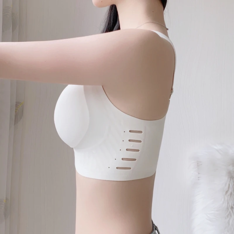 Underwear for women in summer, thin style, large chest, small chest, full cup sports, seamless vest, bra