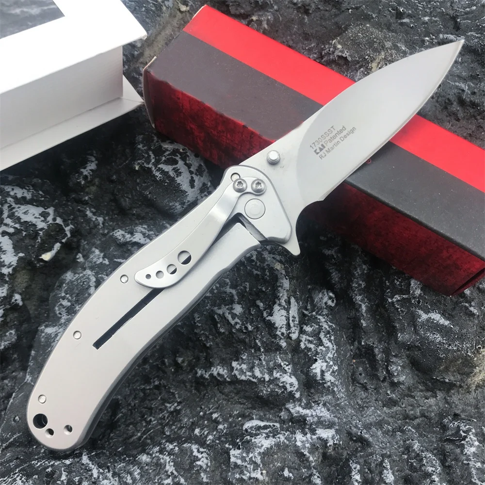 Military 1730 Folding Knife 440C Blade Gary Titanium Handle Edc Outdoor Hunting Survival Pocket Knife Multi Combat Tool