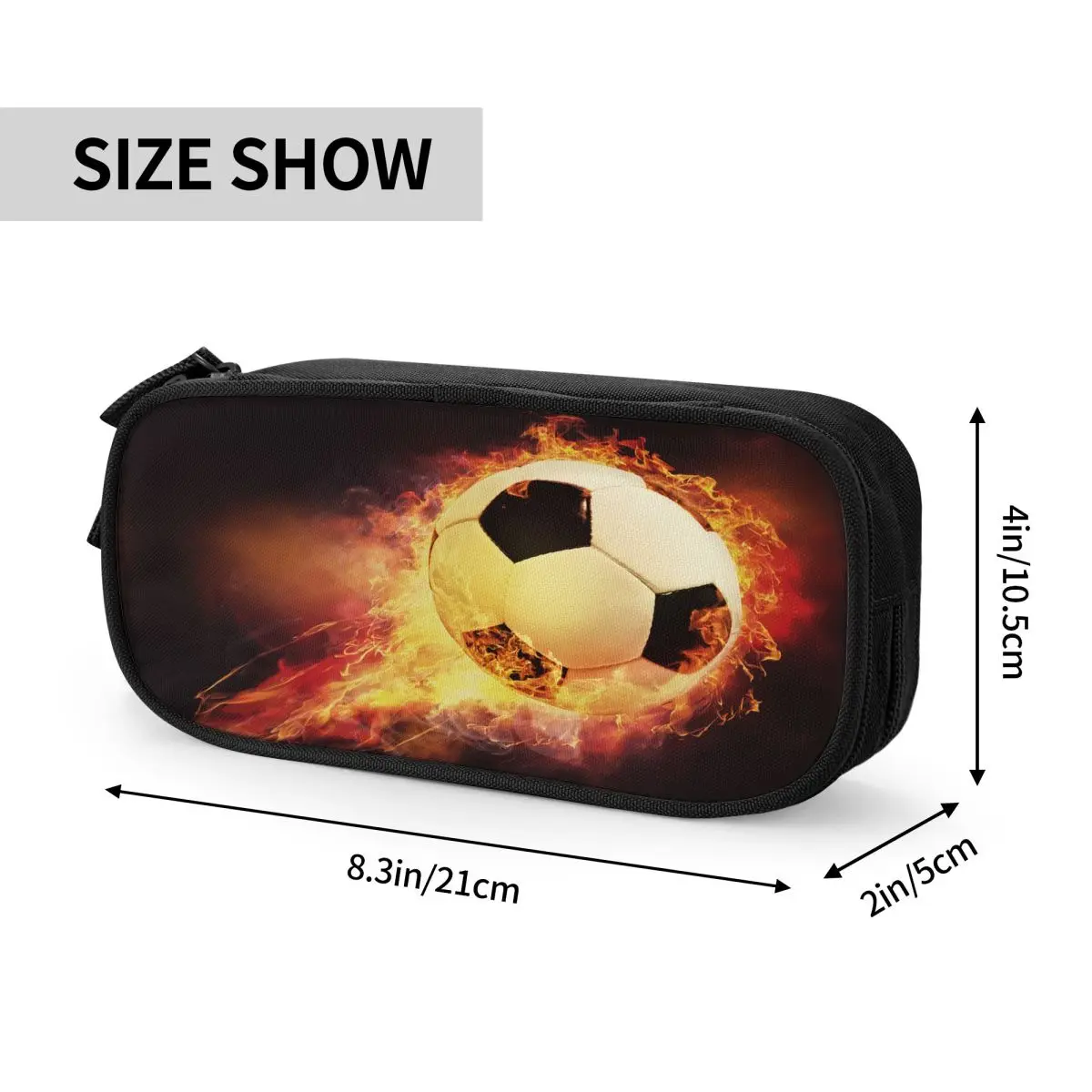 Imagem -06 - Fun Fire Balls Lápis Case Soccer Football Sports Pencil Pouch Pen Holder para Menina e Menino Grande Capacidade Bolsa Students Papelaria