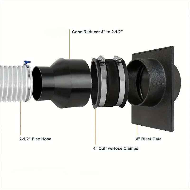 OD 4‘’-2.5”(100mm-63mm) Hose connector Vacuum Hose Adapter Plastic Hose Reducer Adapter Connector Flexible PVC Pipes