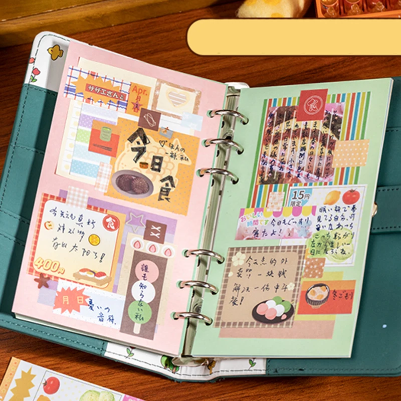 Mr.Paper 30 Sheets/Book Showa Retro Tearable Memo Pad Sticker, Vintage Japanese Food Theme Journal Sticky Notes for Scrapbooking view 5