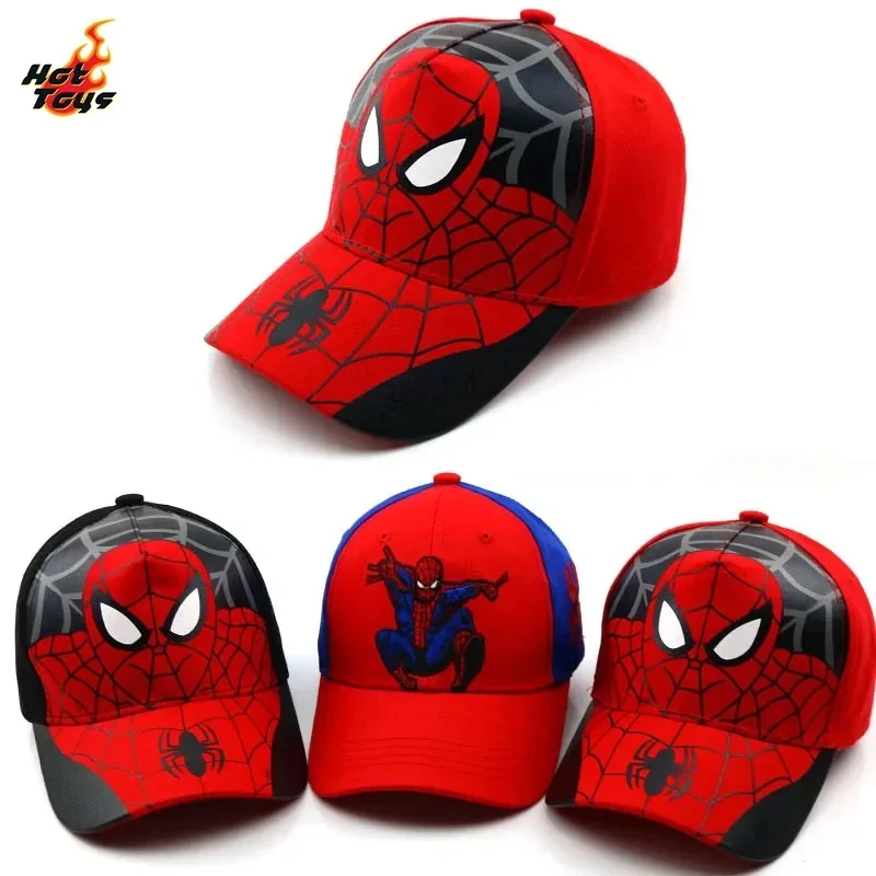 Gorra de béisbol Spider Man, gorra de malla de dibujos animados, sombrero de Hip Hop, protector solar, transpirable, ajustable, adorno de regalo de Navidad para el Día de los niños