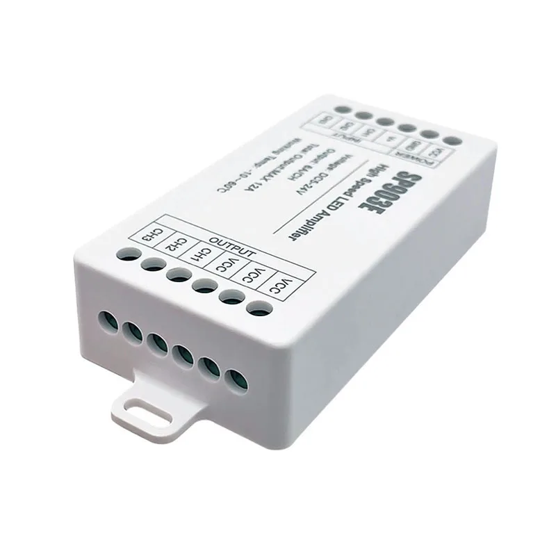SP903E RGB LED Amplifier High-Speed Signal Repeater for 5-24V Addressable LED Strip Fix Fading Extend Colorful Lighting Effects