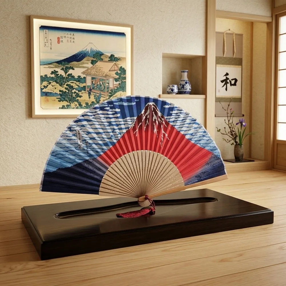 

Stylish Silk Folding Fan for Special Events Including Photoshoots Dance Performances and Living Space Enhancement