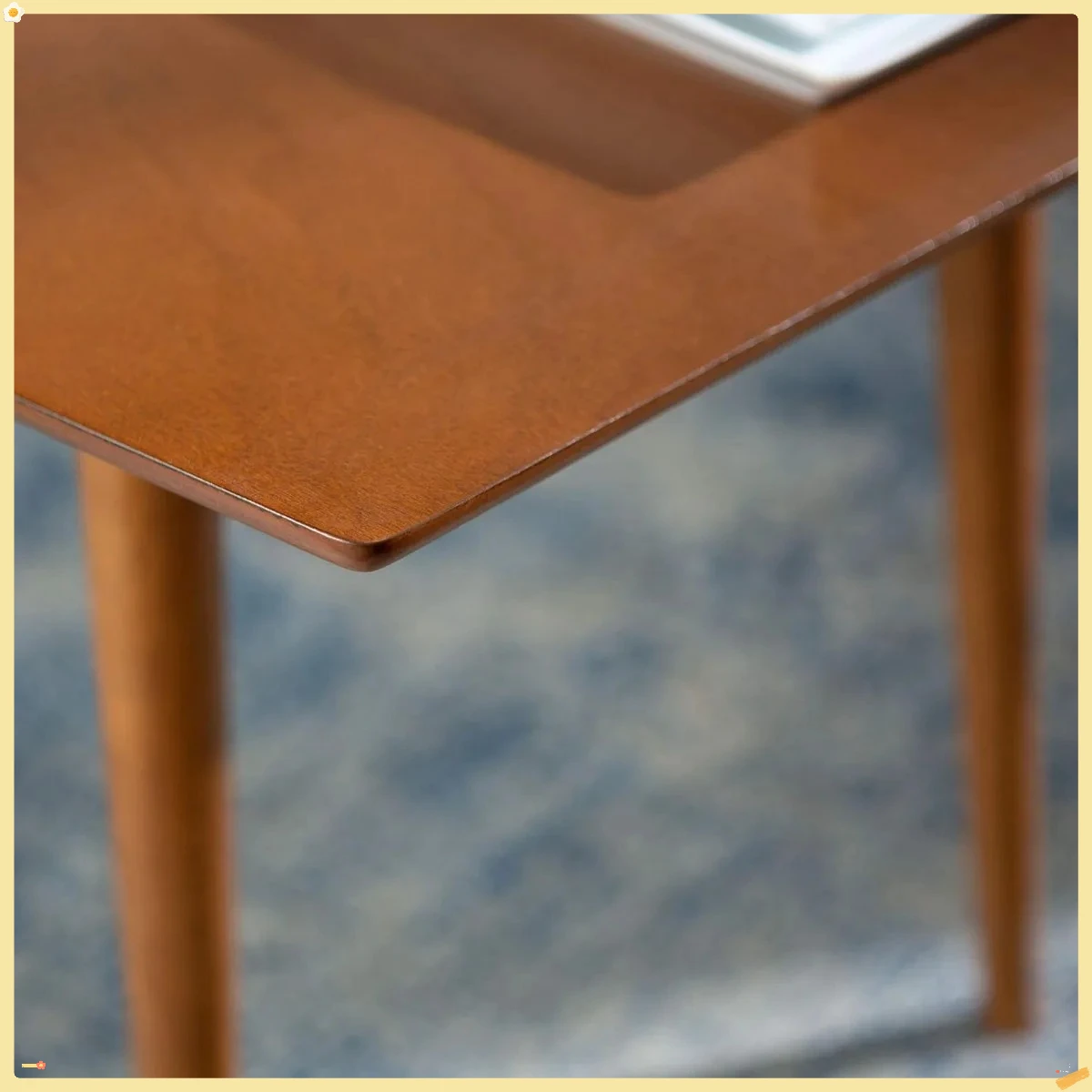 Complete 6-Piece Dining Room Set, Mid-Century Modern Wood Table & 6 Chairs, 60" Rectangle, Ready to Use