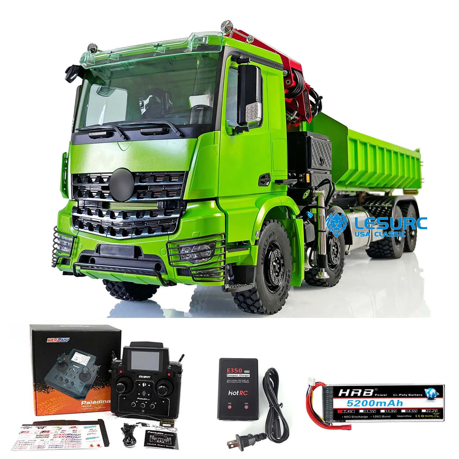 LESU 1/14 RC grúa hidráulica camión volquete 8X8 RTR coche volquete eléctrico luz sonido Radio Control vehículo volquete modelo juguetes al aire libre