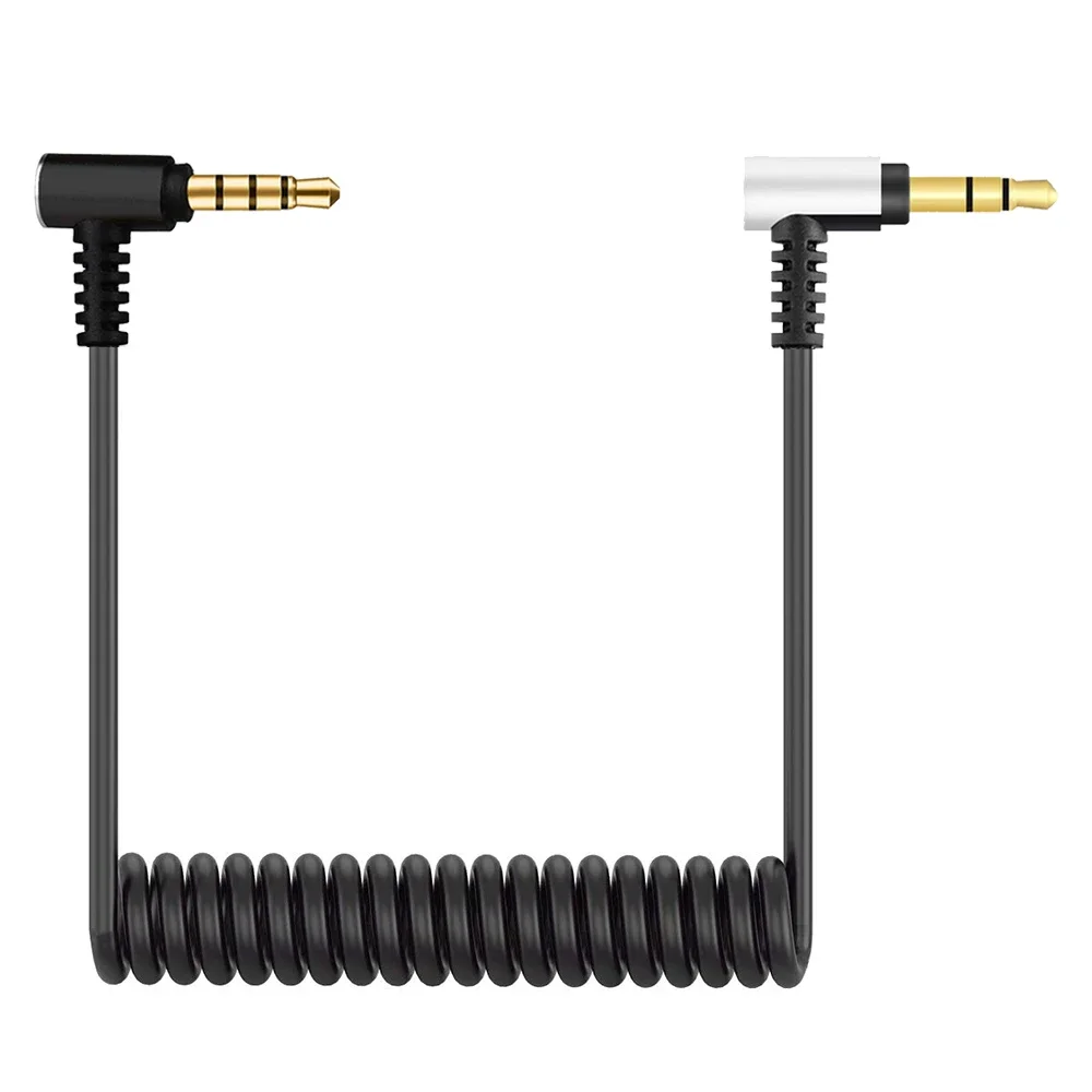 Cable de micrófono TRS a TRRS de repuesto de 3,5mm, Cable de micrófono en espiral macho Ancable para Rode SC7 VideoMic VideoMicro Go Boya Mic