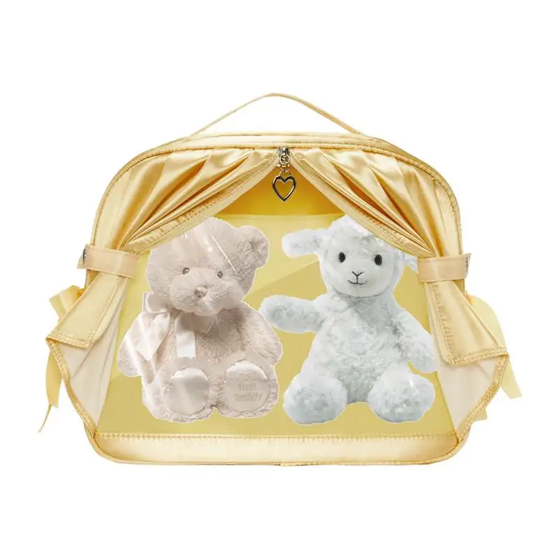 Figures Display Case For Collectibles Transparent Doll Pouch Figures Storage Bag Curtains Design Figure Display Bag For