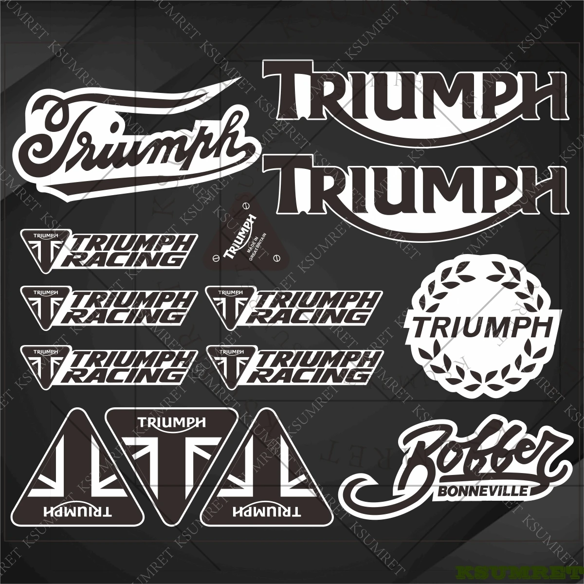 For Triumph Sticker Logo Motorcycle Decals Tank Stickers Emblem Scrambler Tiger Bobber TWIN Street Triple