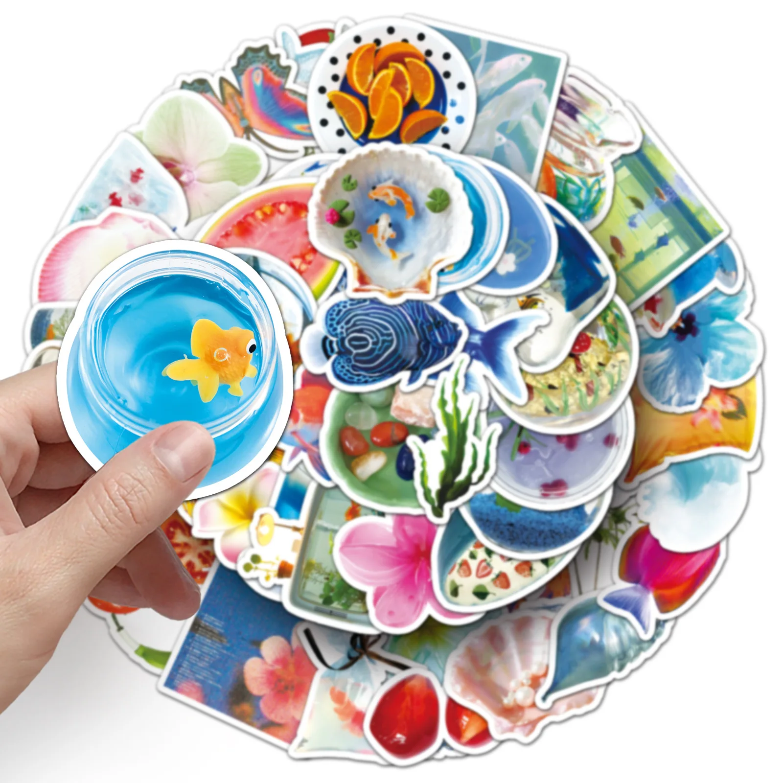 

50 summer waterproof decorative stickers, INS style cartoon DIY Guka handheld account phone case notebook decoration