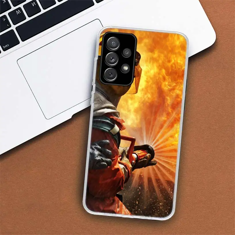 Firemen Hero Flame Phone Case For Samsung Galaxy A51 A71 A50 A70 A40 A30 A20E A10 A41 A31 A21S A11 A01 A6 A8 + A7 A9 Plus