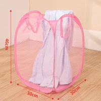 Folding Dirty Laundry Sorting Basket Washing Frame Bathroom Cloth Mesh Storage Bag Frame Bucket Laundry Organizers Storage Pouch 6