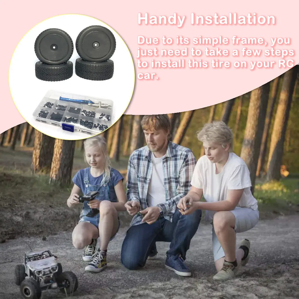 Pack of 4 Toy Car Tire Wear-resistance Long-lasting Model Tyres Replaced Part
