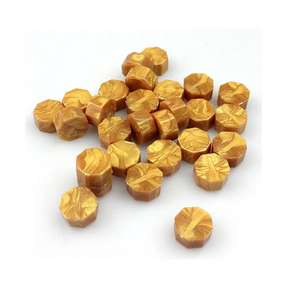 

233 Pcs Sealing Wax Beads Gold Octagon Sticks Vintage Supplies Non Toxic Eco Friendly for Envelopes Invitations Events