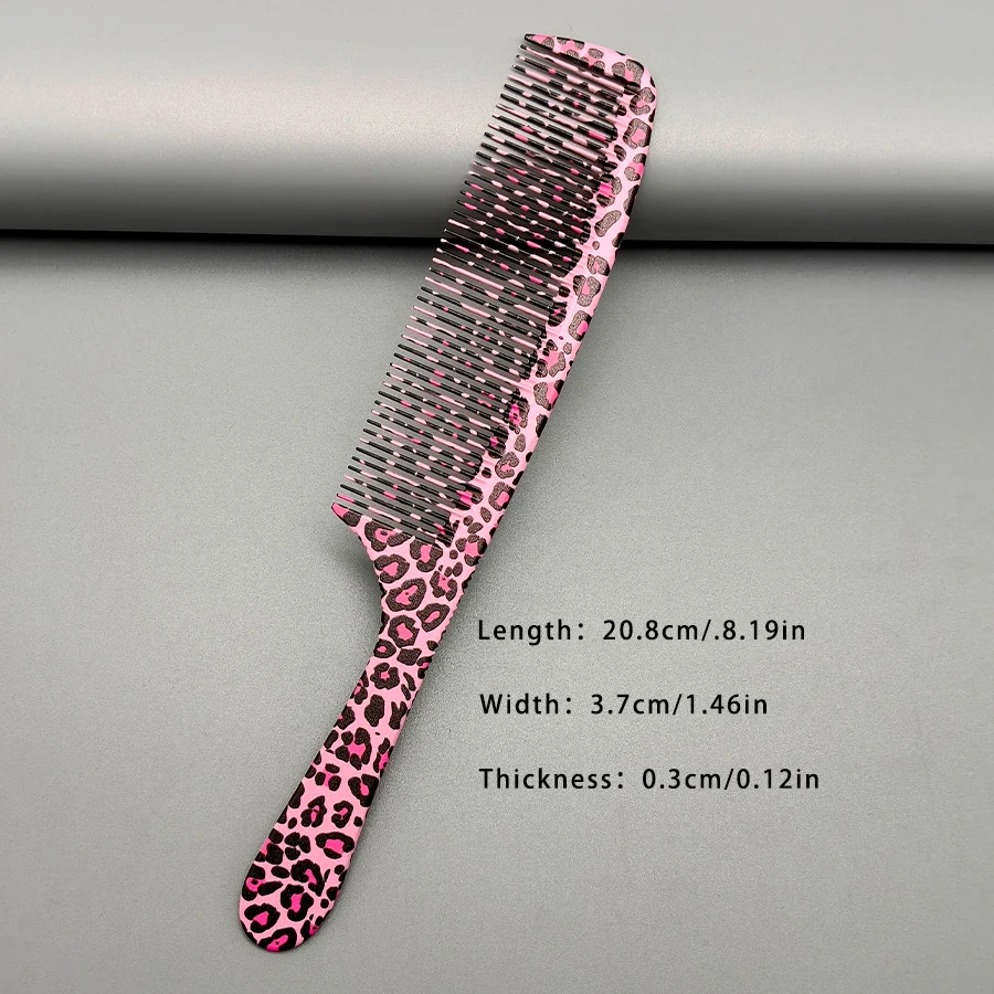 5Pcs Pink Leopard Print Hair Cutting Combs, Professional Hairdressing Combs for Hairstylists, Stylish Patterns, Suitable for Salon, Bridal Shop, and Photo Studio Styling, Five-Piece Hair Styling Tool Set