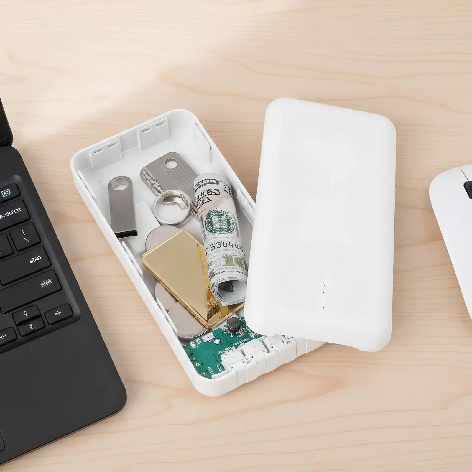 حافظة تصميم بنك الطاقة الآمنة السرية، تصميم بنك الطاقة، عناصر مخبأة سرية للمنزل، مجوهرات السلامة، الأشياء الثمينة، الطائرة النقدية