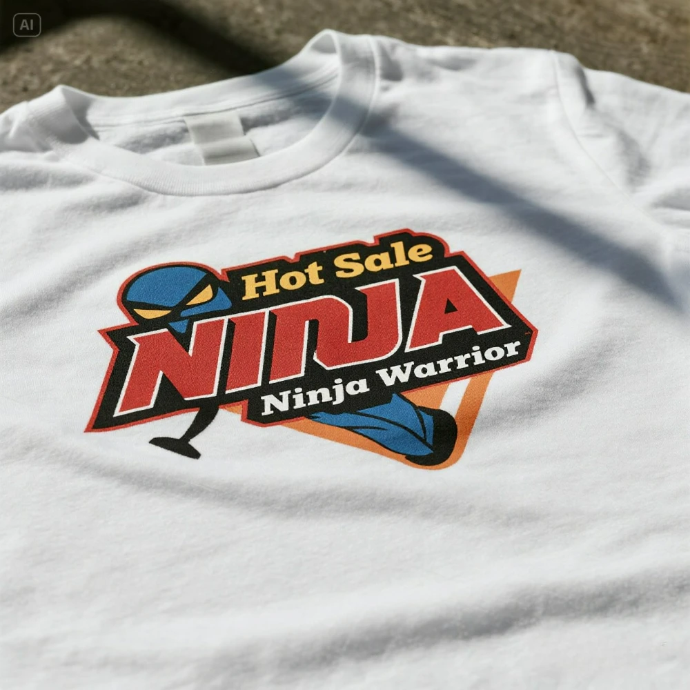 Hot Sale Ninja Warrior Logo Printed T-Shirt 100% Cotton O-Neck Short Sleeve Summer Casual Mens T-shirt Streetwear