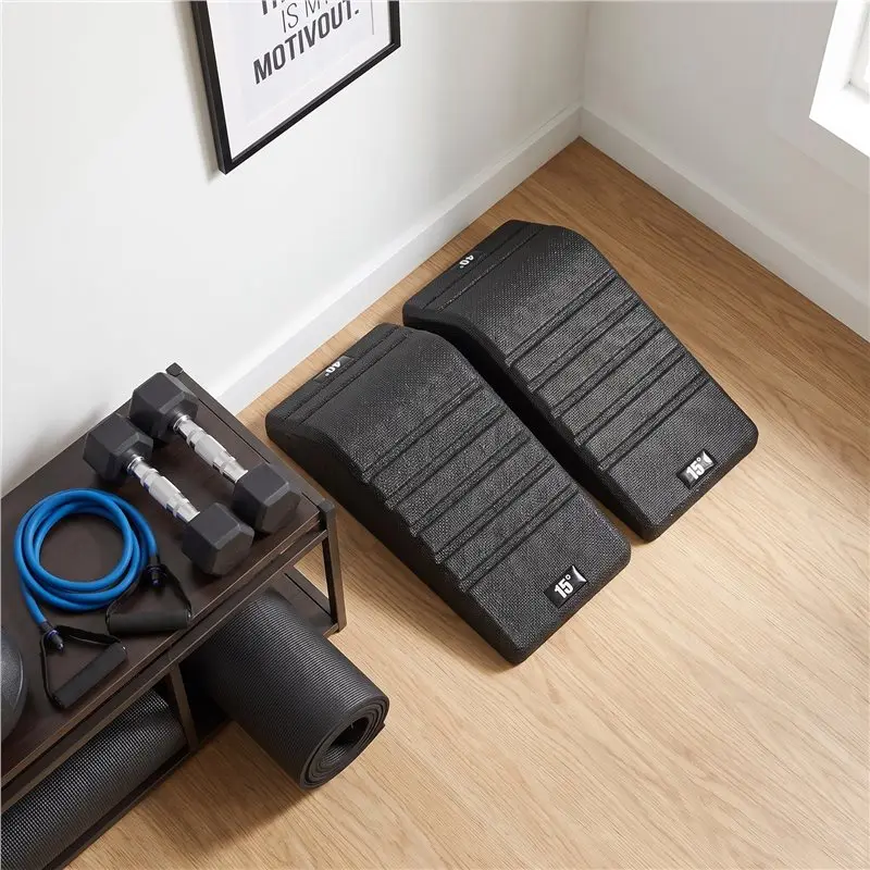 AEB0-2PC Squat Wedge Block Non Slip Professional Ramp Slant Board For Squats Calf Raise Block Yoga Wedge Equipment
