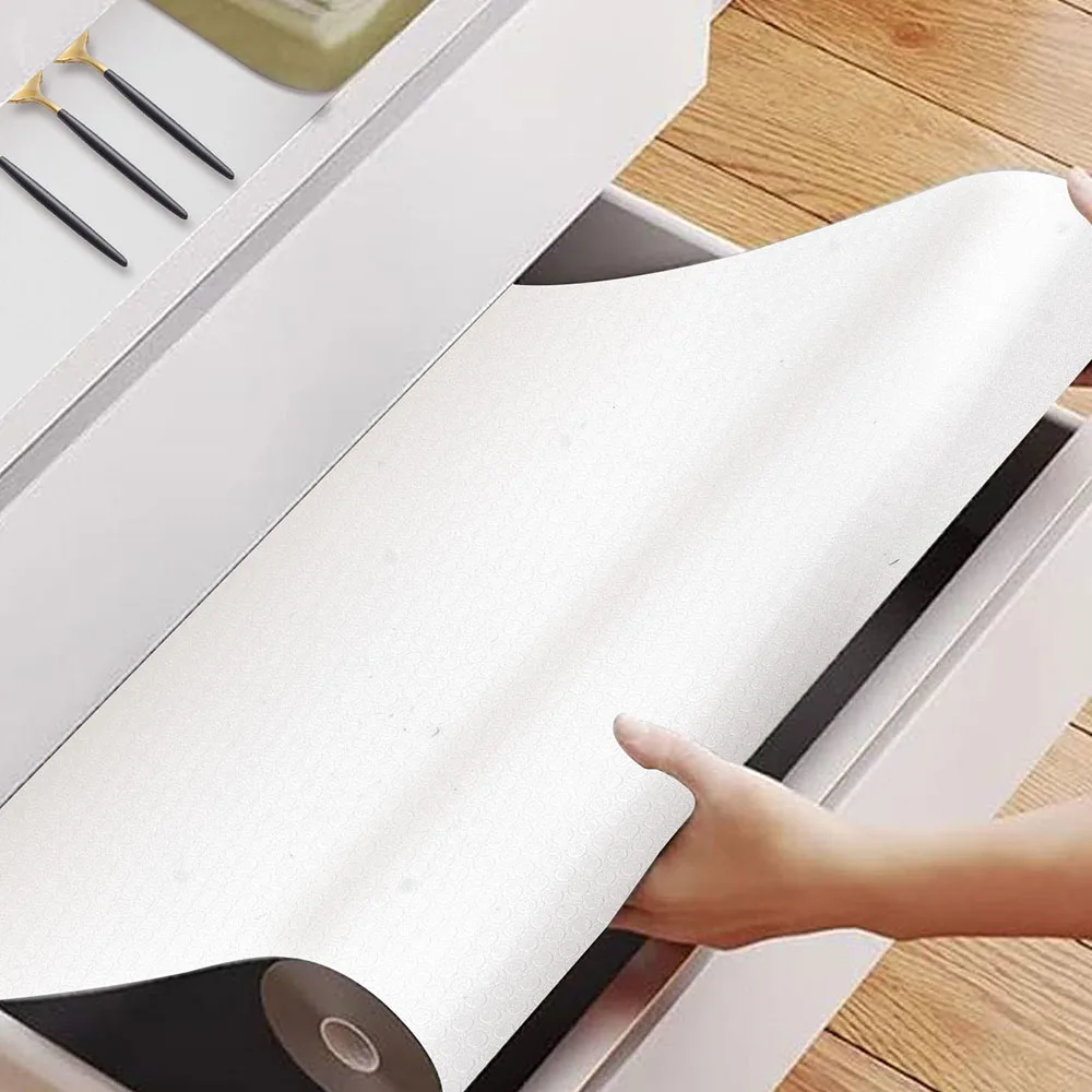 Transparent Washable Drawer Liners Kitchen Cabinet Dustproof Mat Reusable Mats Refrigerator Non-Slip Liners 30x150cm