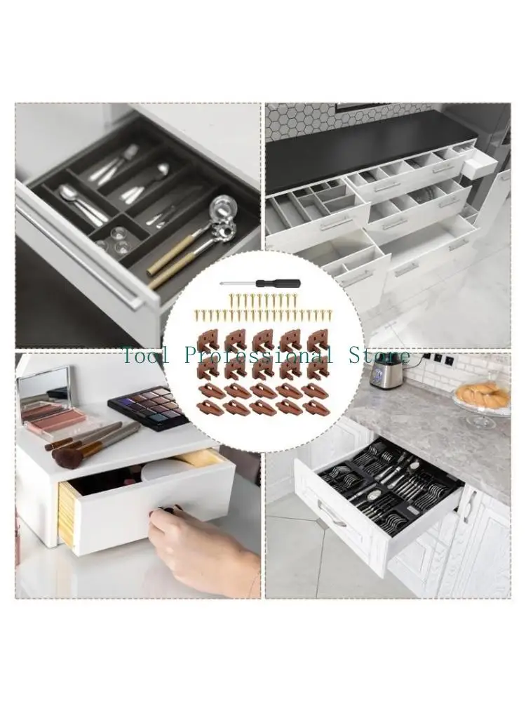 57QF Drawer Slides Plastic Center Mount Dresser Drawer Slides with Screws & Screwdriver Drawer Track Guide Replacements