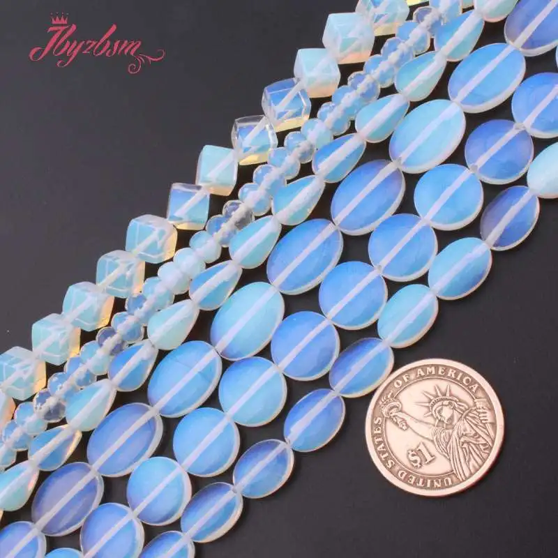 Natural Opal Stone Beads Oval Coin Loose Spacer Diy Strand 15Inch For Jewelry Making Necklace Bracelat Free Shipping