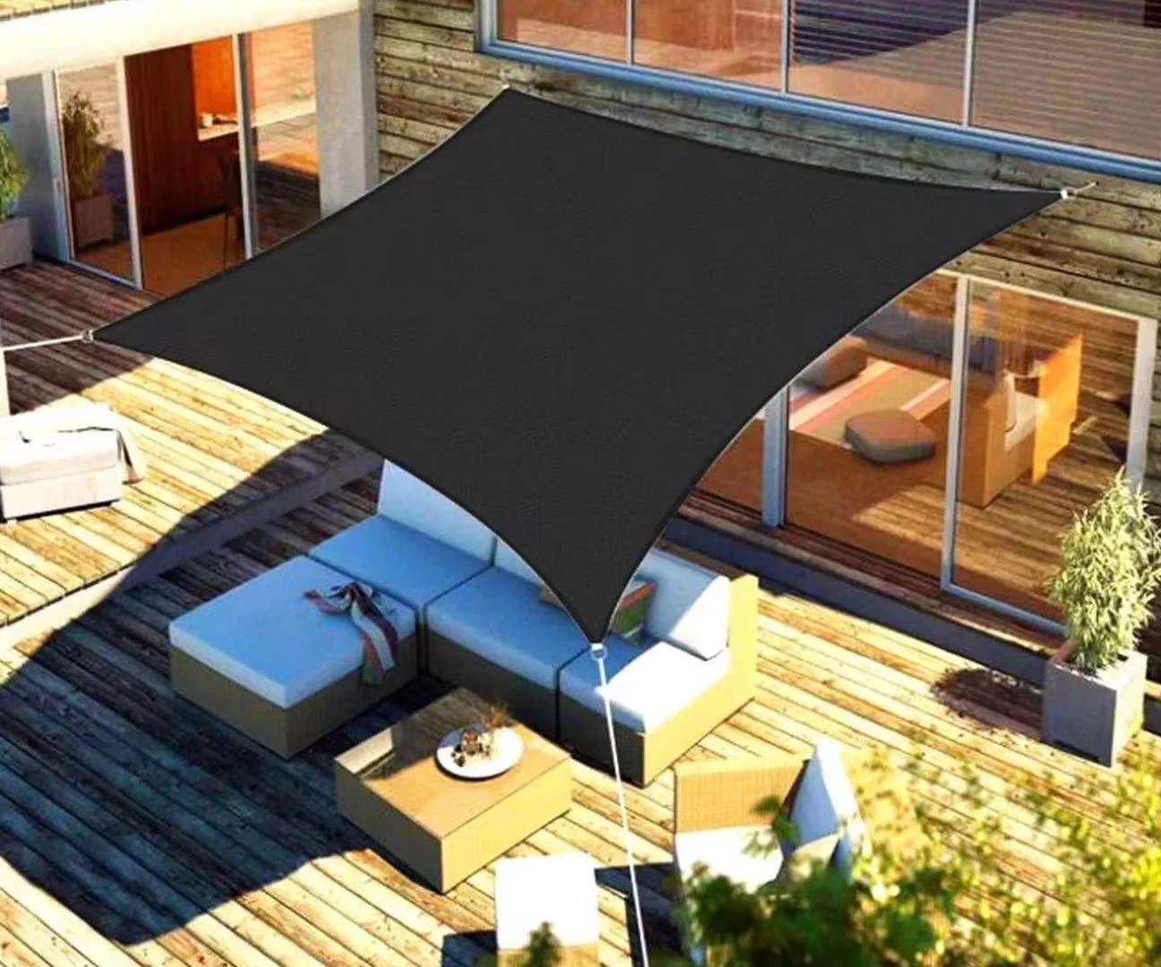 Outdoor Shade Sail, 320D Polyester Waterproof UV-Proof Awning, Sunshine Canopy for Terrace, Carport, Backyard, Garden, etc