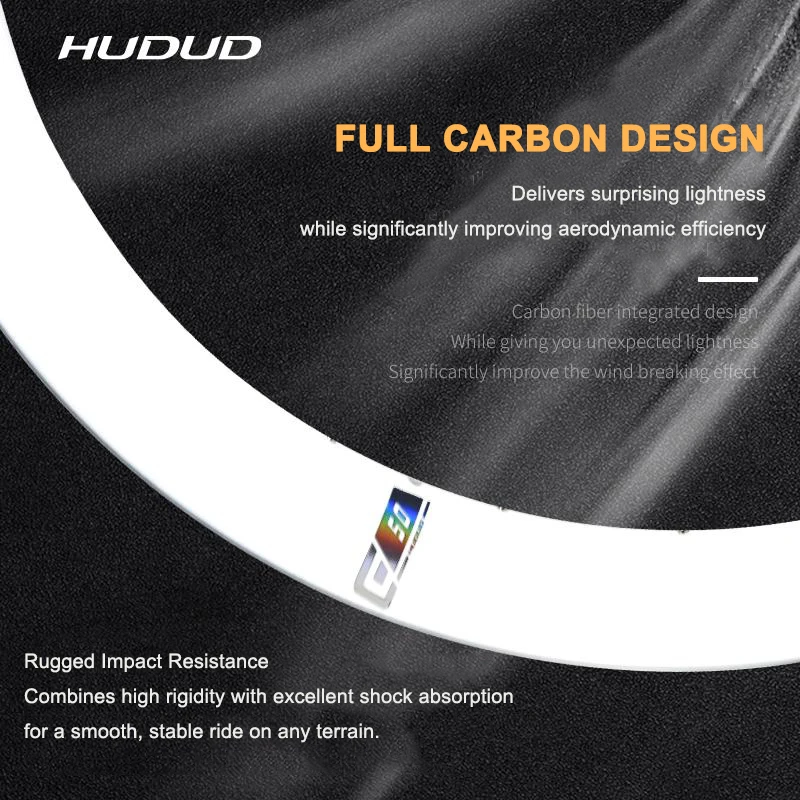 Hudud 50mm Carbon Road Wheelset | 700C Disc Brake | Thru-Axle | Conventional Rim