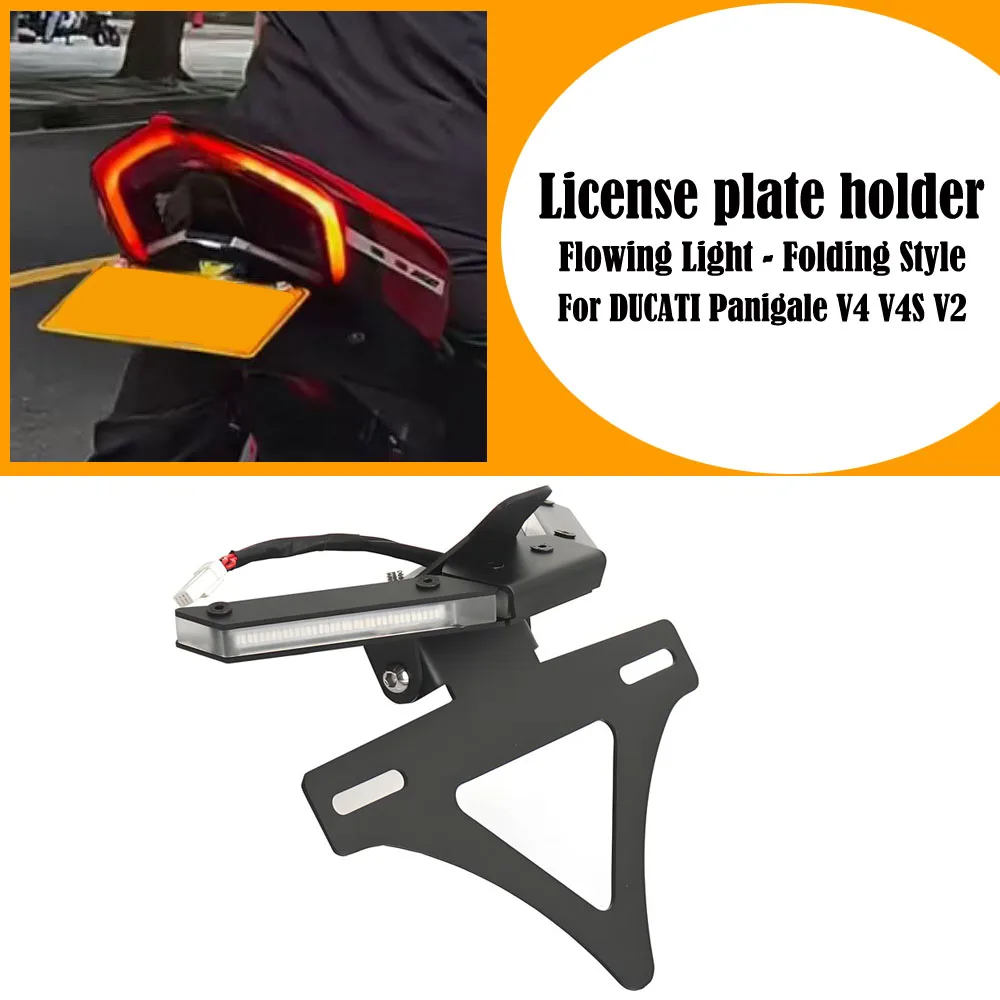 

For DUCATI Panigale V4 V4S Streetfighte V4 V2 New Motorcycle License Plate Holder LED Light Tail Tidy Fender Eliminator