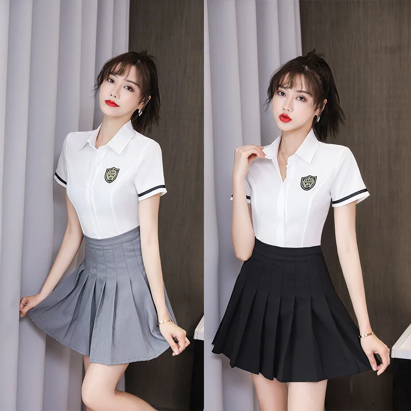 New Professional Wear Pedicure Technician Beauty Salon Uniform Sauna Massage Work Clothes for Women College Style Pleated Skirt