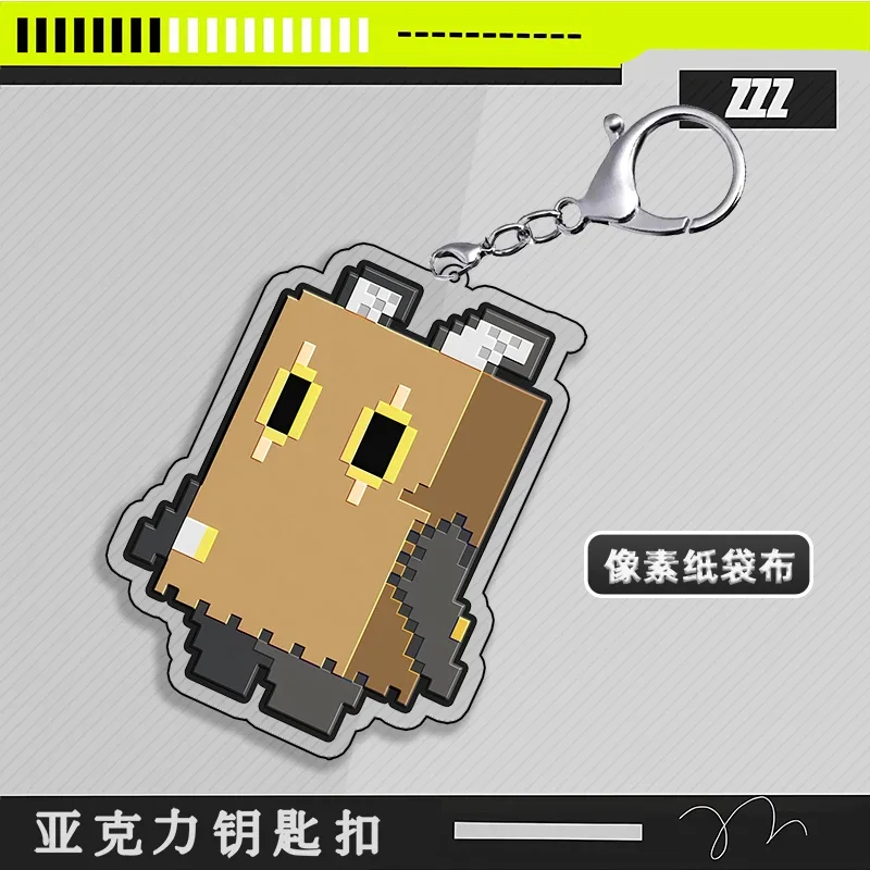 Anime Zenless Zone Zero Cosplay Paster Keychain Acrylic High Appearance Level Cartoon Pixel Wind Pendant  Ambitus