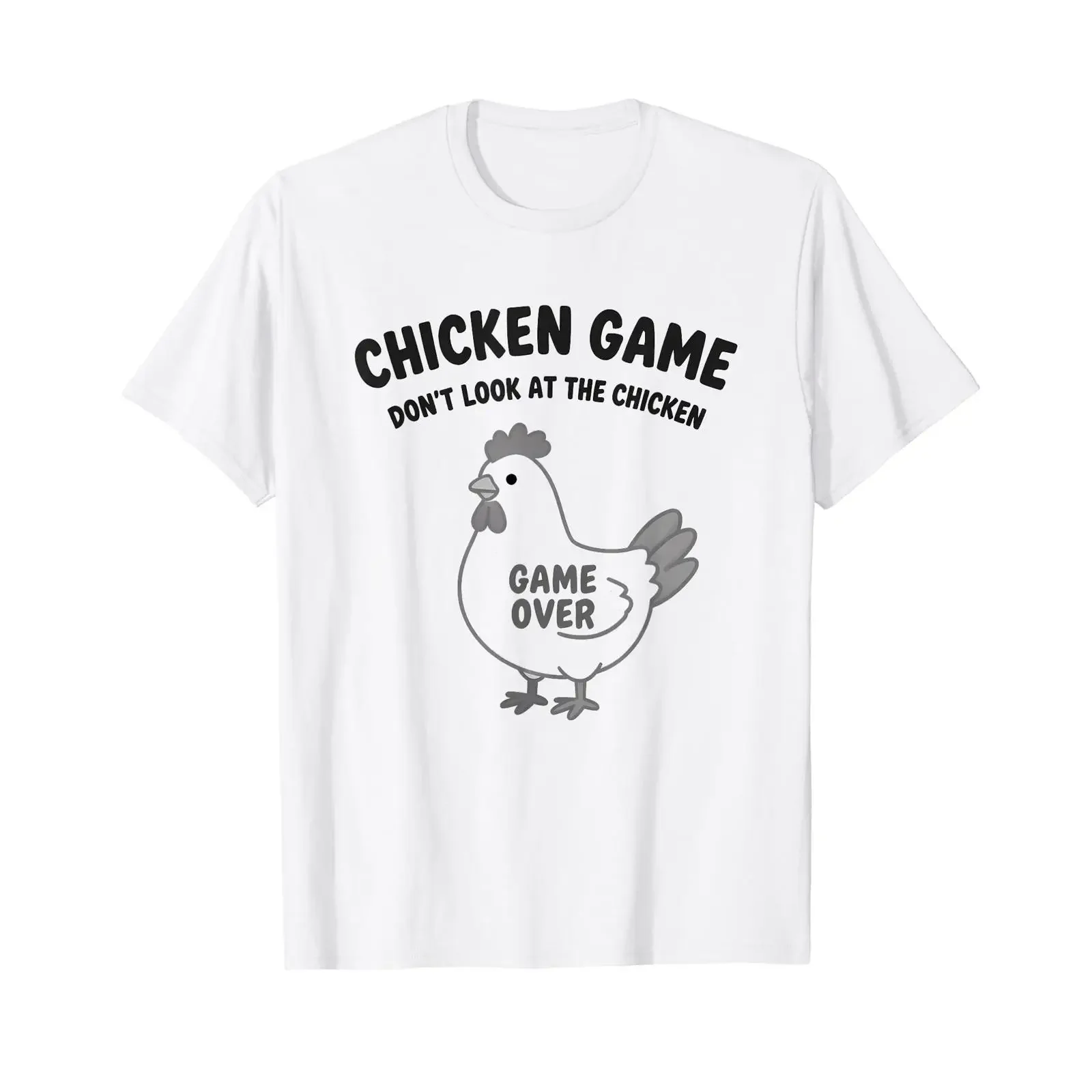 Chicken Game Don't watch Over funny Affordable graphic t shirt vintage Washed Top For Everyday Wear Stylish homme Casual