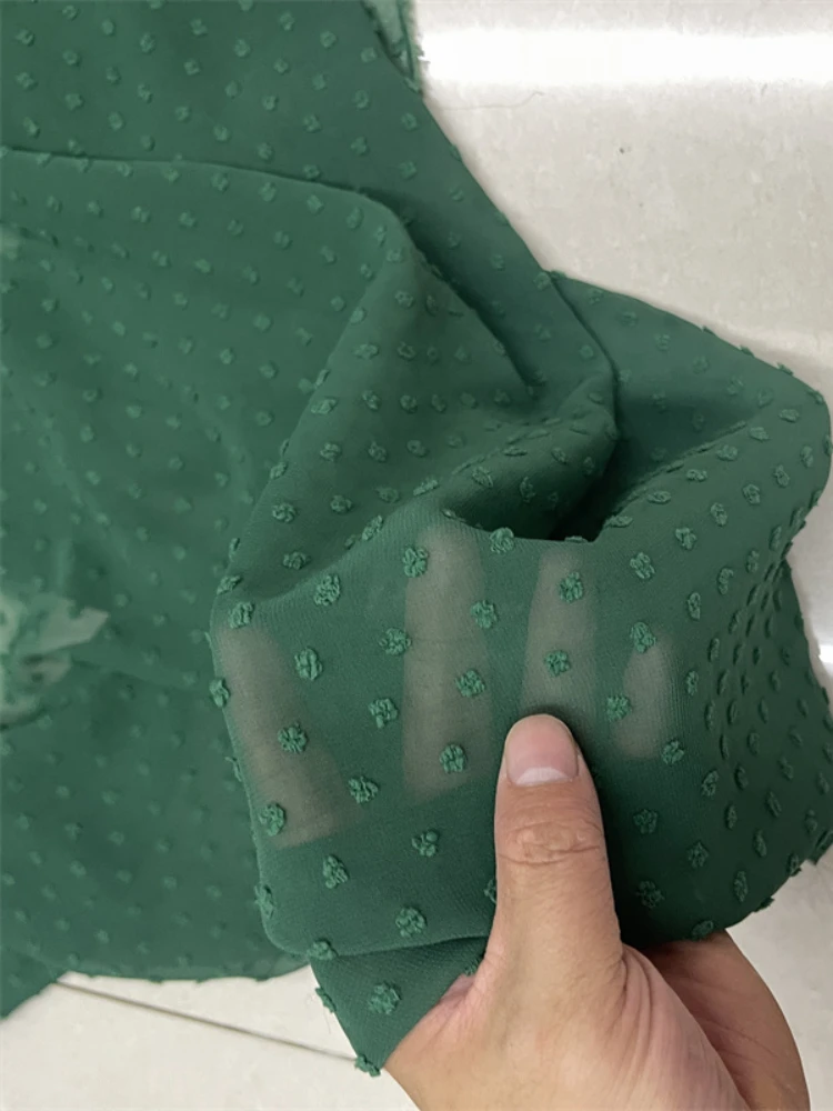 Chiffon Fabric for Polka Dot Jacquard Dress Shirt Fabrics Diy Sewing Wholesale Cloth Per Meter Polyester Material