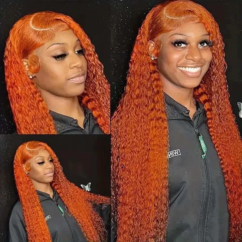 Pelucas de cabello humano con encaje Frontal, pelo de onda profunda, 200 densidad, 350 transparente, 13x4